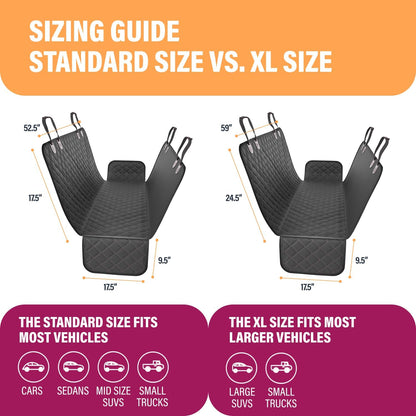 Premium Black Waterproof Dog Car Hammock - Ultimate Backseat Protector for Trucks, Sedans, and SUVs - Easy to Clean, Machine Washable, and Perfect for All Dog Sizes